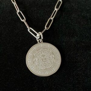Medusa Greek Key Necklace